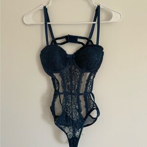 Body Rage Blue Lace Bodysuit